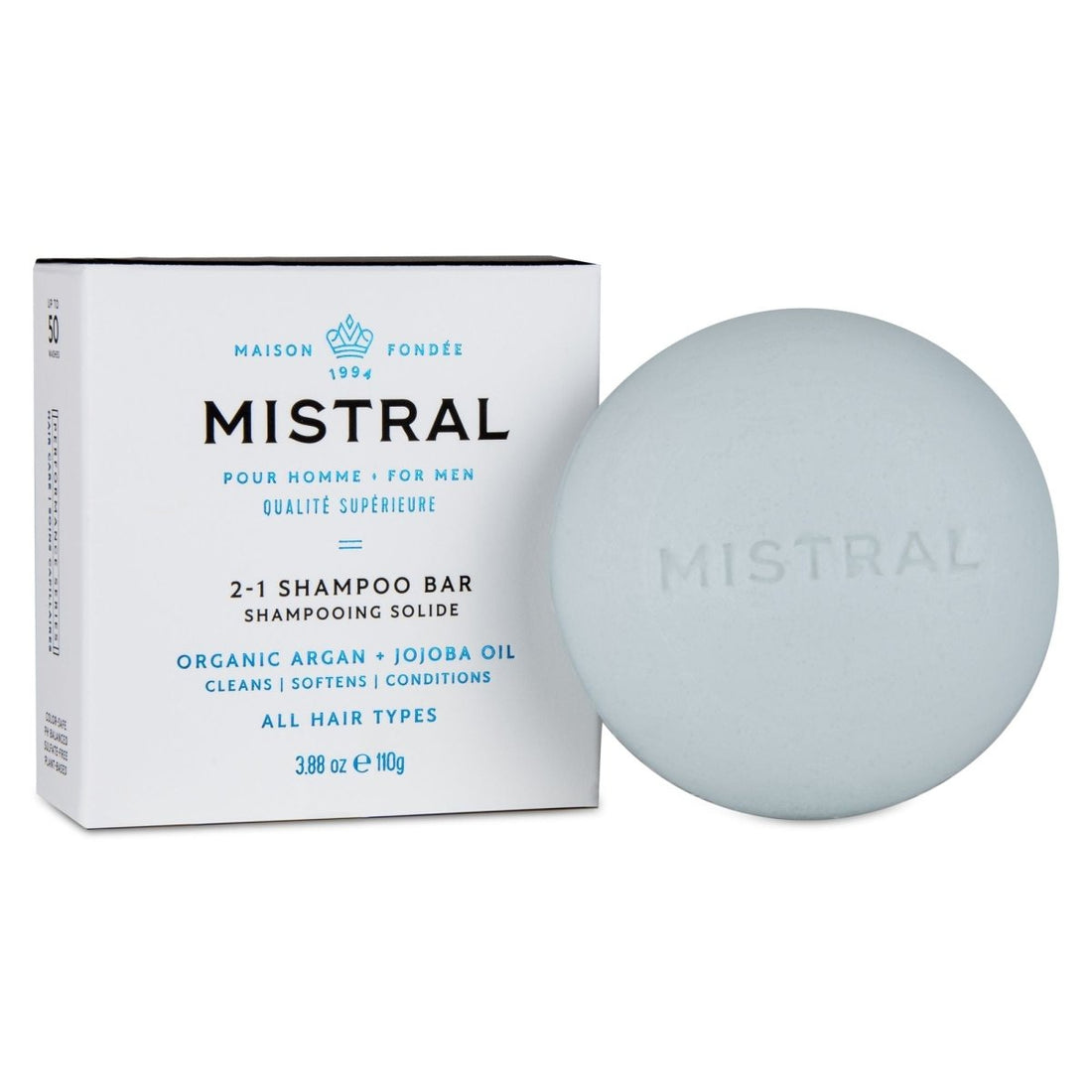 Mistral - Mistral - Shampoing en barre 2 - 1 pour hommes - Les bains de Cléopâtre