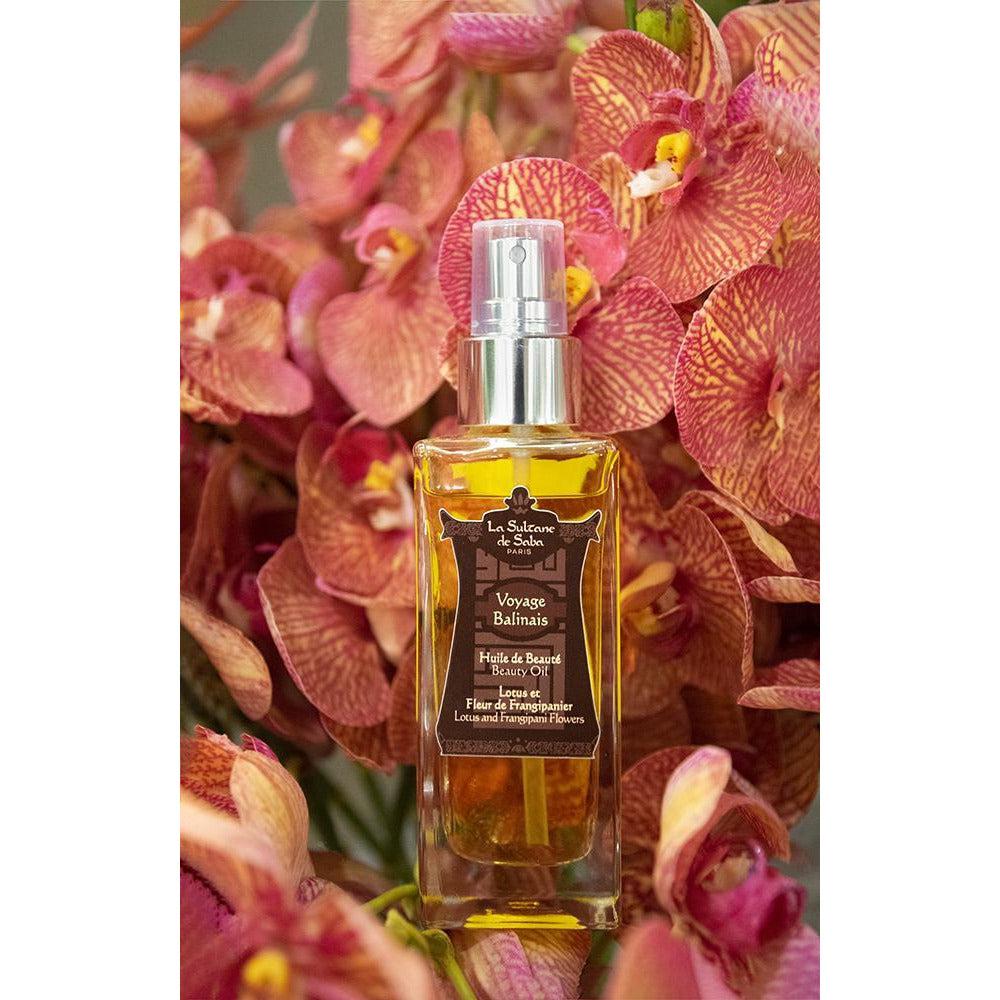La Sultane de Saba - Huile de beauté - Voyage Balinais - Lotus et fleur de frangipanier